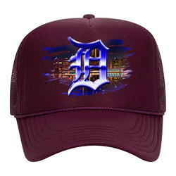 "DETROIT" Foam Trucker - Burgundy